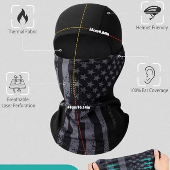 Thermal Balaclava Ski Mask Convertible 2-in-1 Design Breathable Cold Weather main image 4